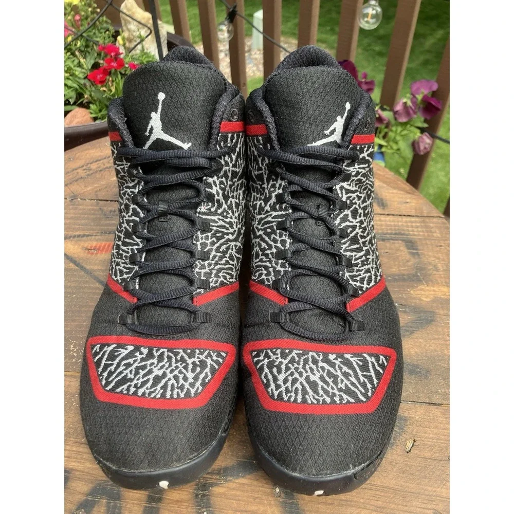 Air Jordan 29 XX9 Black Gym Red Elephant Print Woven Men's Size 14 695515-023